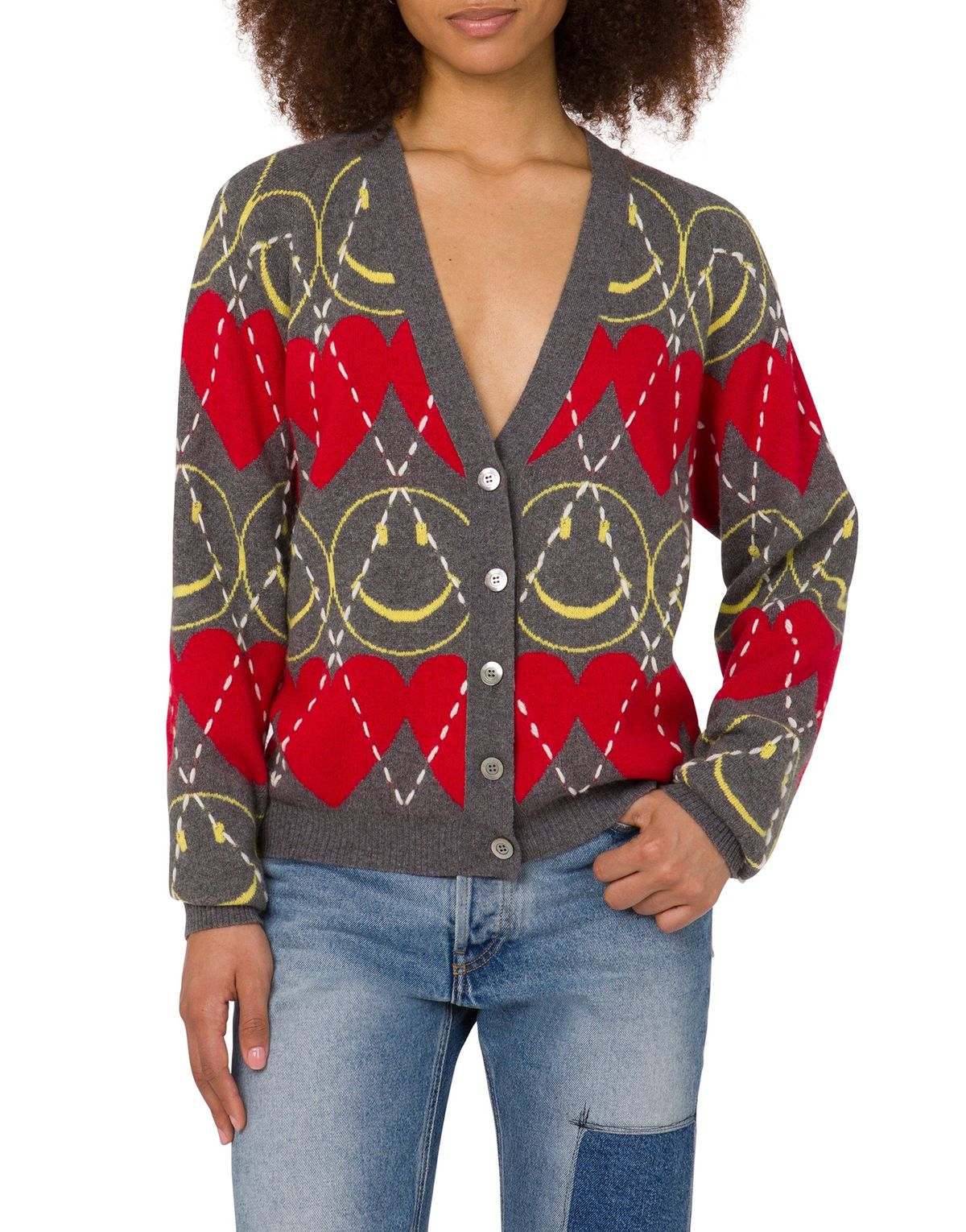 모스키노(MOSCHINO) 스마일리 블렌디드 니트 가디건