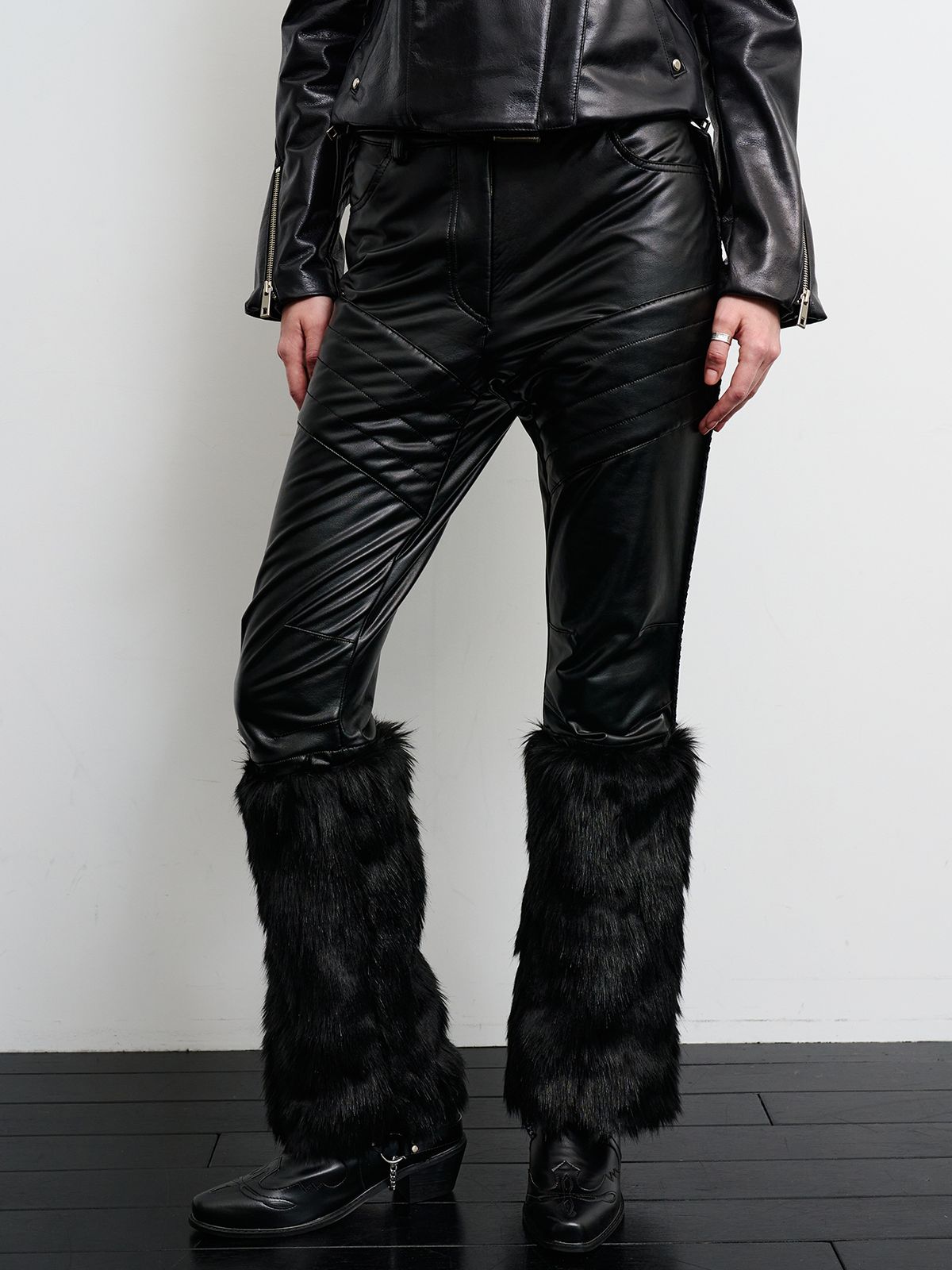 리게(RIGHE) LEATHER FUR PANTS