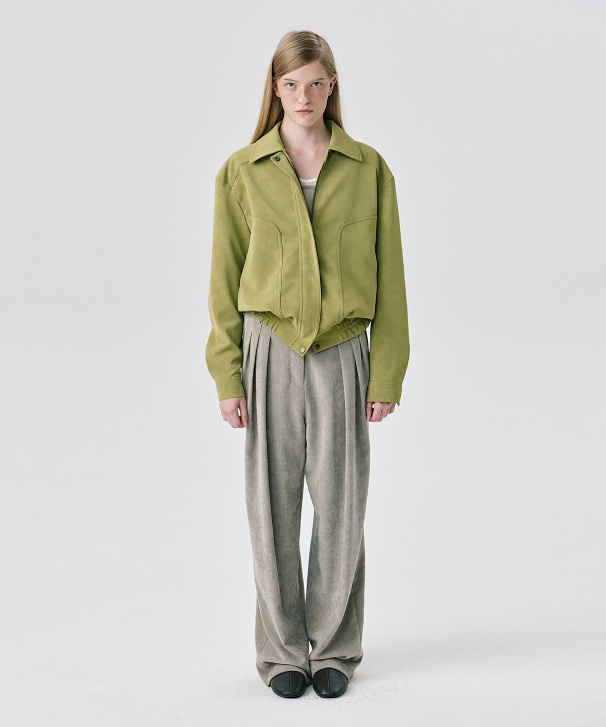 분더캄머(WNDERKAMMER) Steady Wide Tuck Pants_Grey(스테디 와이드 턱 팬츠_그레이)