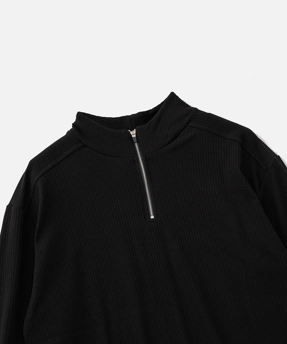 바스틱(VASTIC) 하프 집업 롱슬리브_블랙