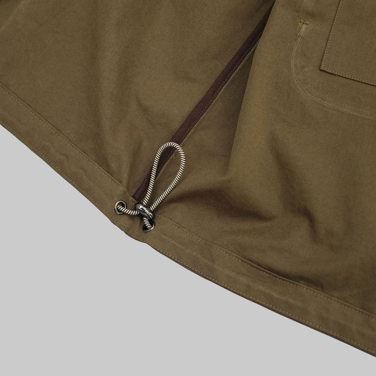 뗄라(TELA) Olive Khaki Cotton Zip Multi Pocket Jacket
