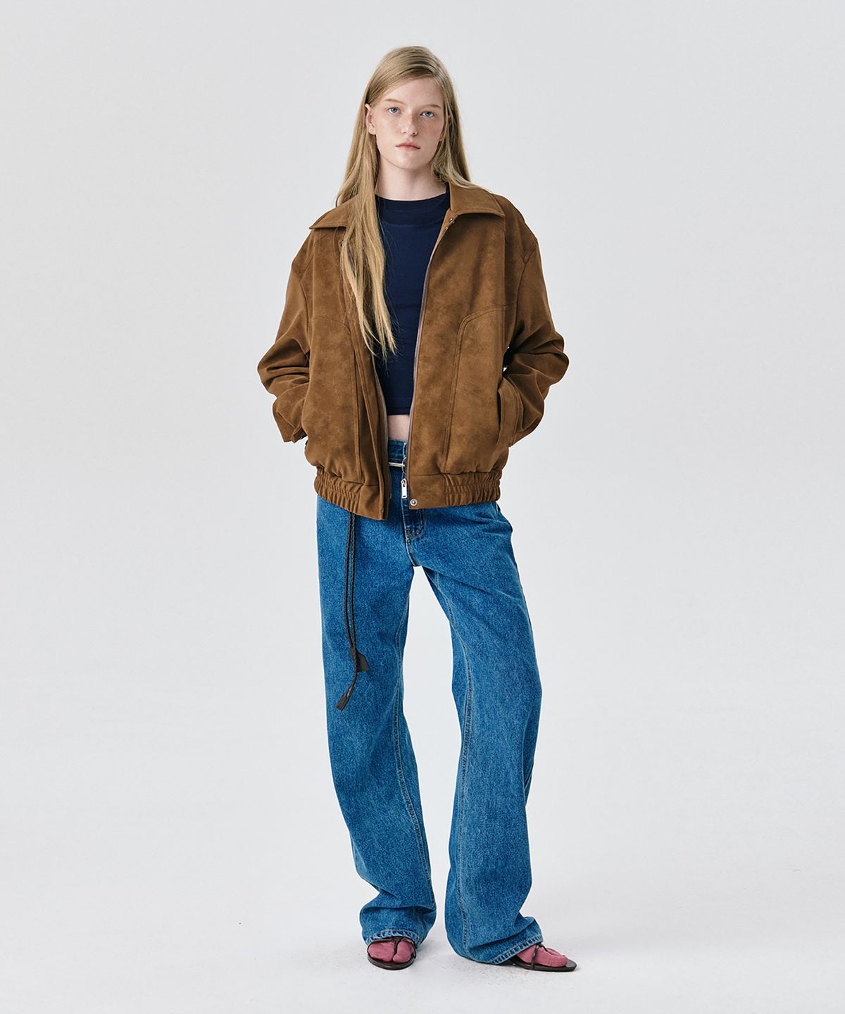 분더캄머(WNDERKAMMER) Soft Suede Seam Jumper_Brown(소프트 스웨이드 솔기 점퍼_브라운)