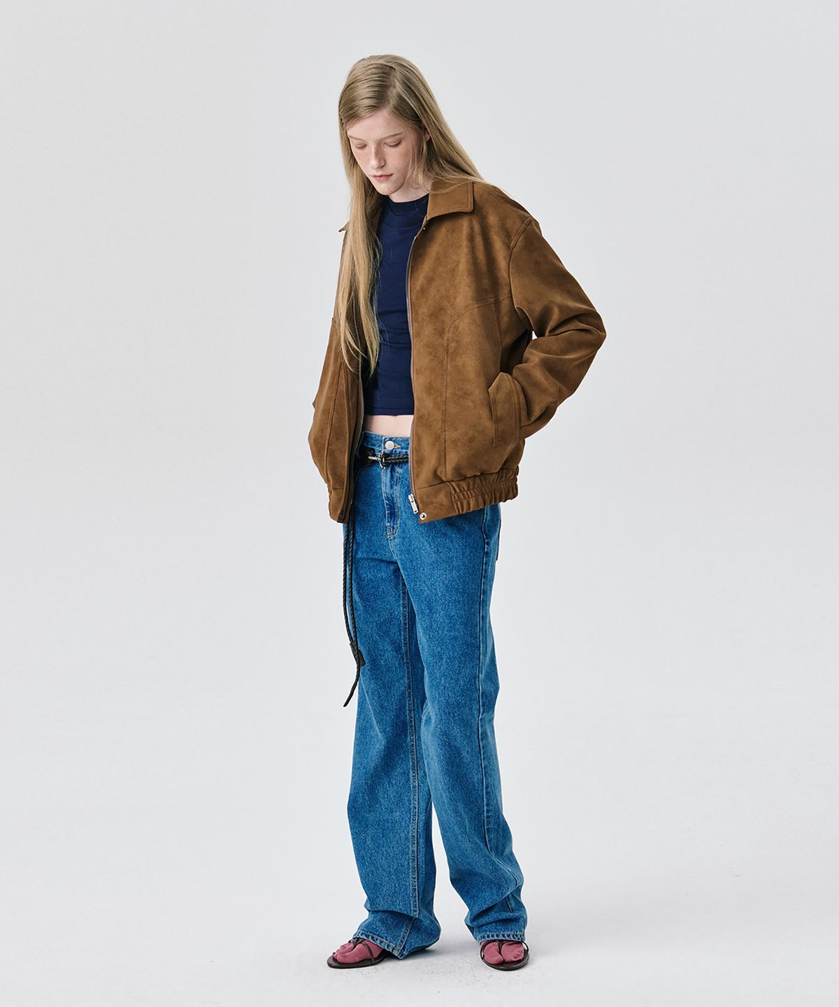 분더캄머(WNDERKAMMER) Soft Suede Seam Jumper_Brown(소프트 스웨이드 솔기 점퍼_브라운)