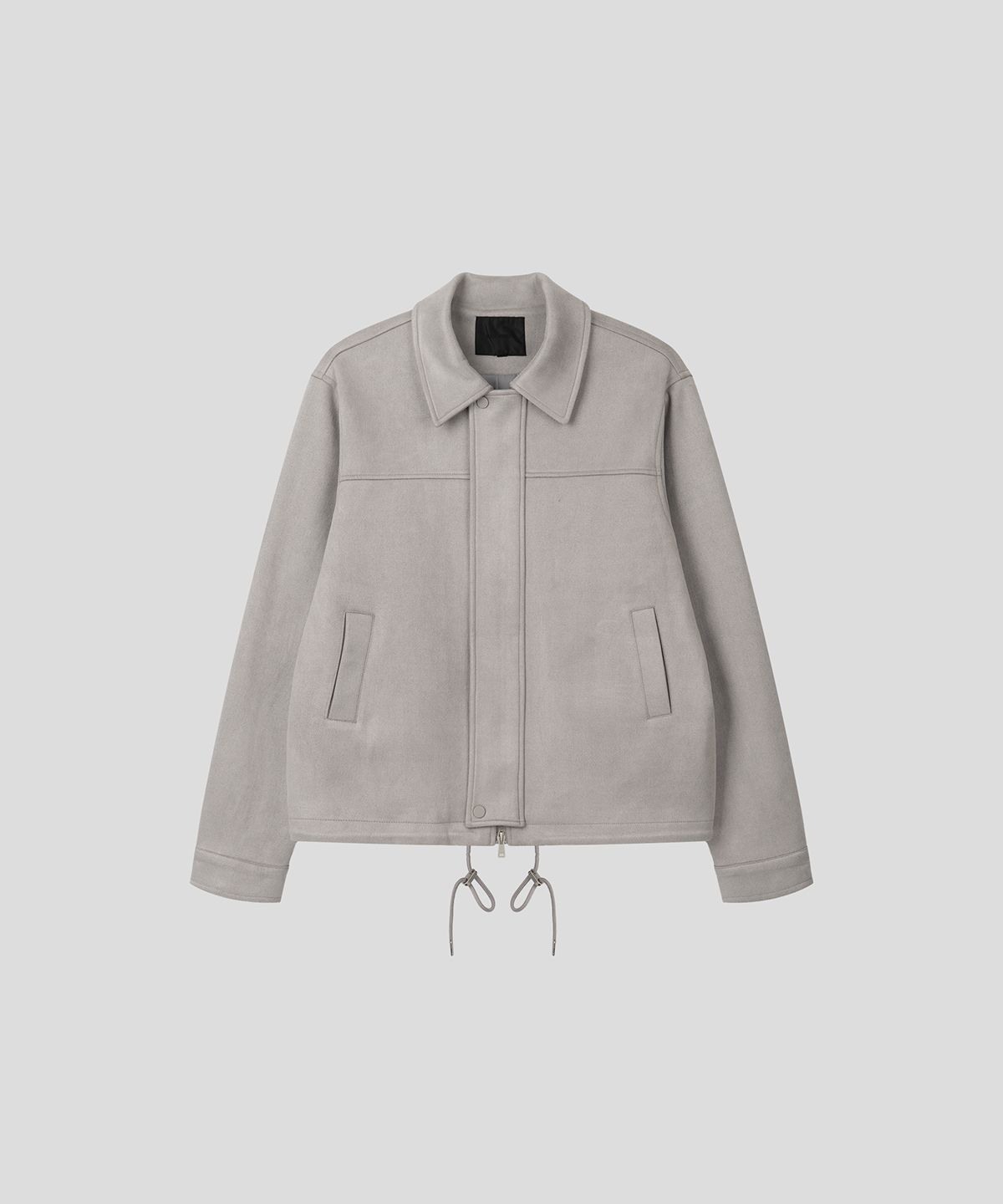 MUSINSA | BLACK MOMENT Classic Fake Suede Core Zip-Up Jacket [Gray]