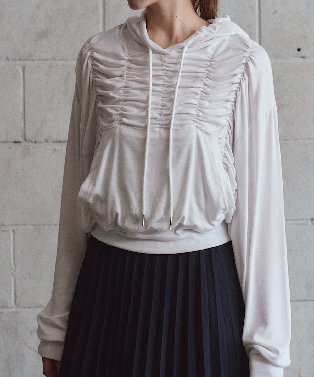 아포엠(APOEM) RUCHED HOODIE(3C)