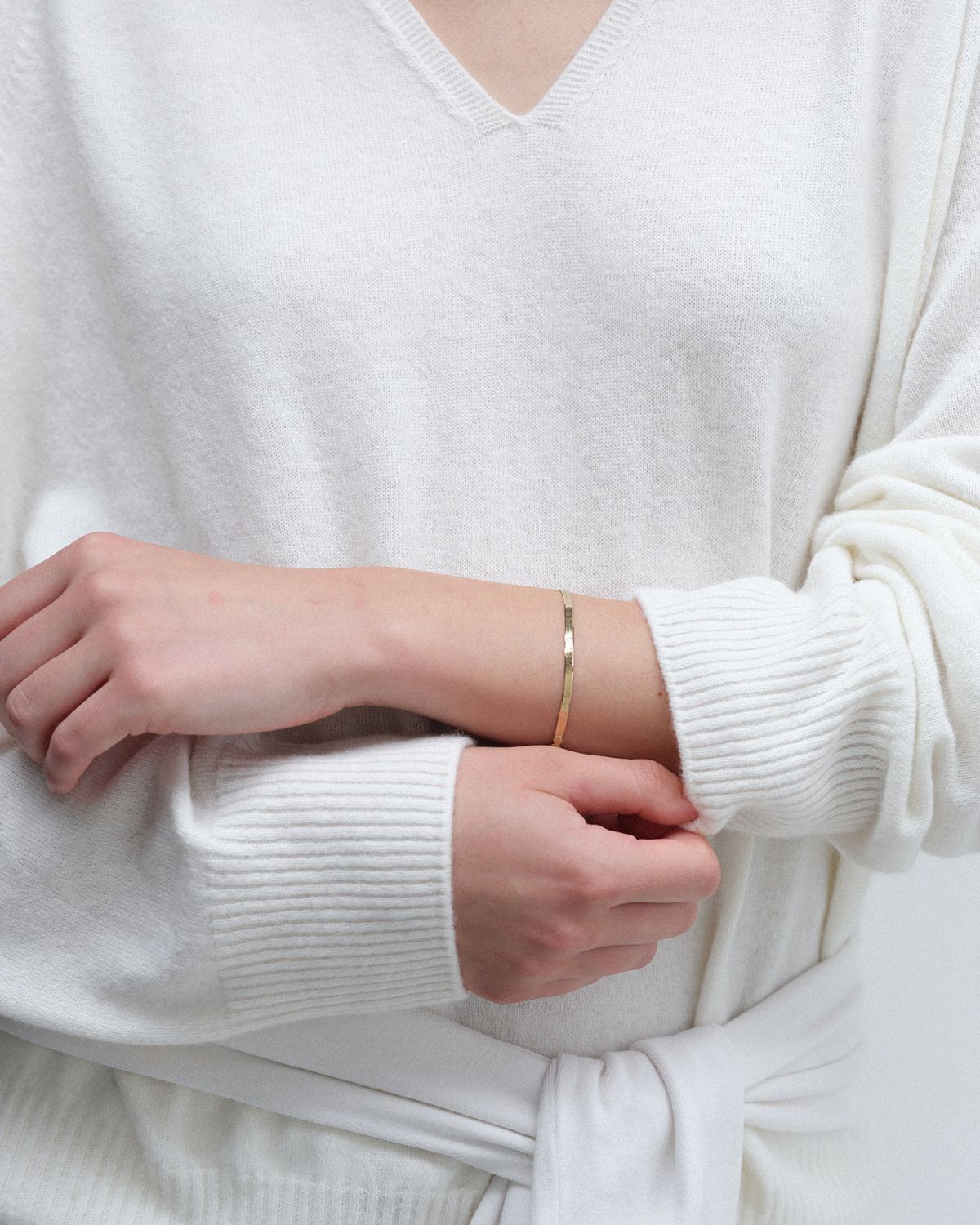 어나더레이어(ANOTHERLAYER) 3mm Flat Bracelet - Gold (silver925)
