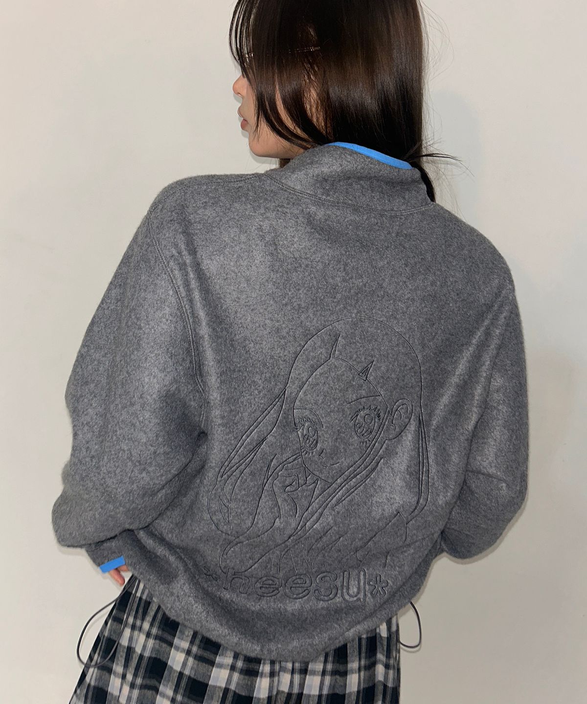 원더비지터(WONDERVISITOR) HEESU Fleece Zip-up [Grey]