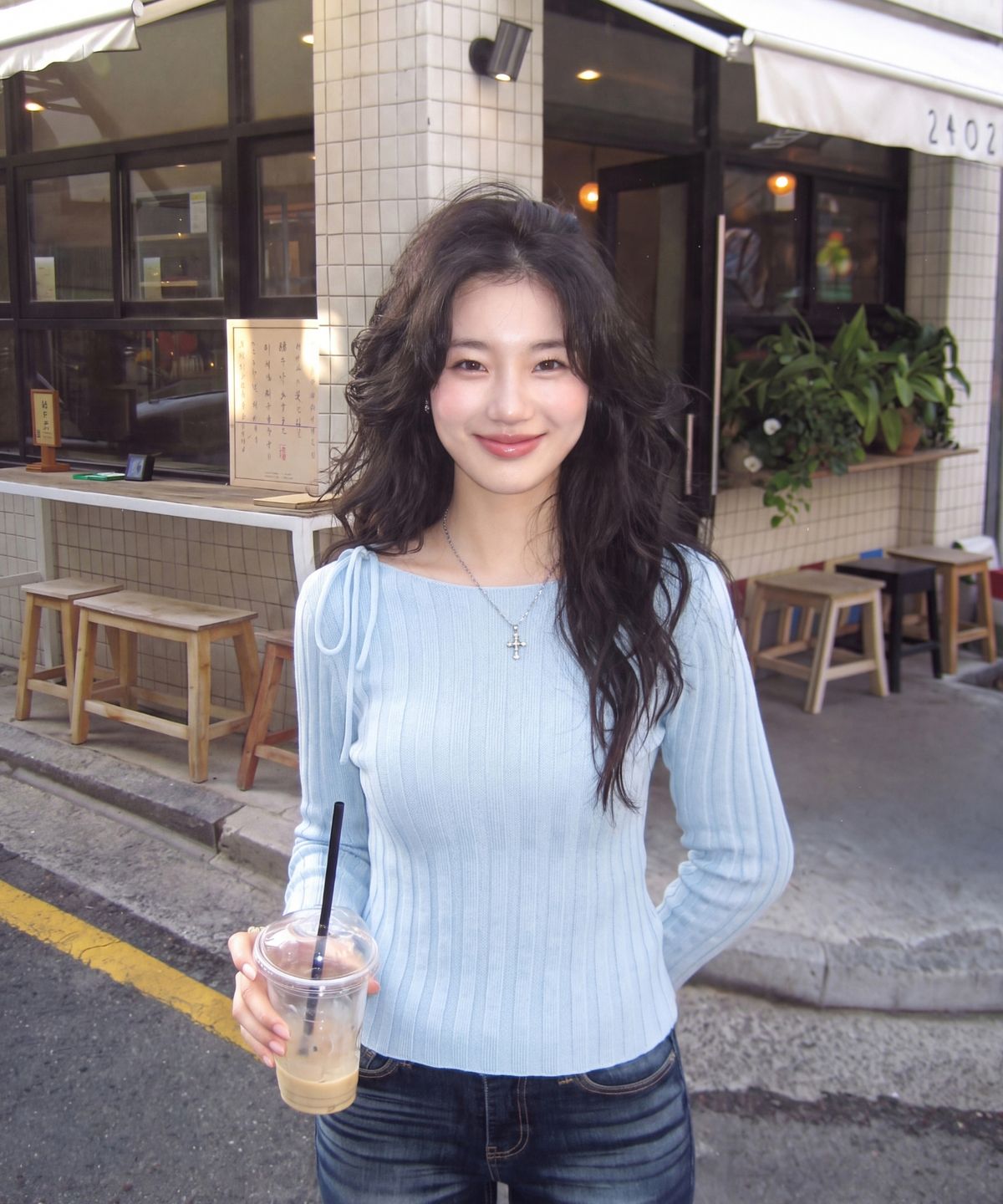쿨키튼(KOOLKITTEN) 숄더 스트랩 골지 니트 4colors