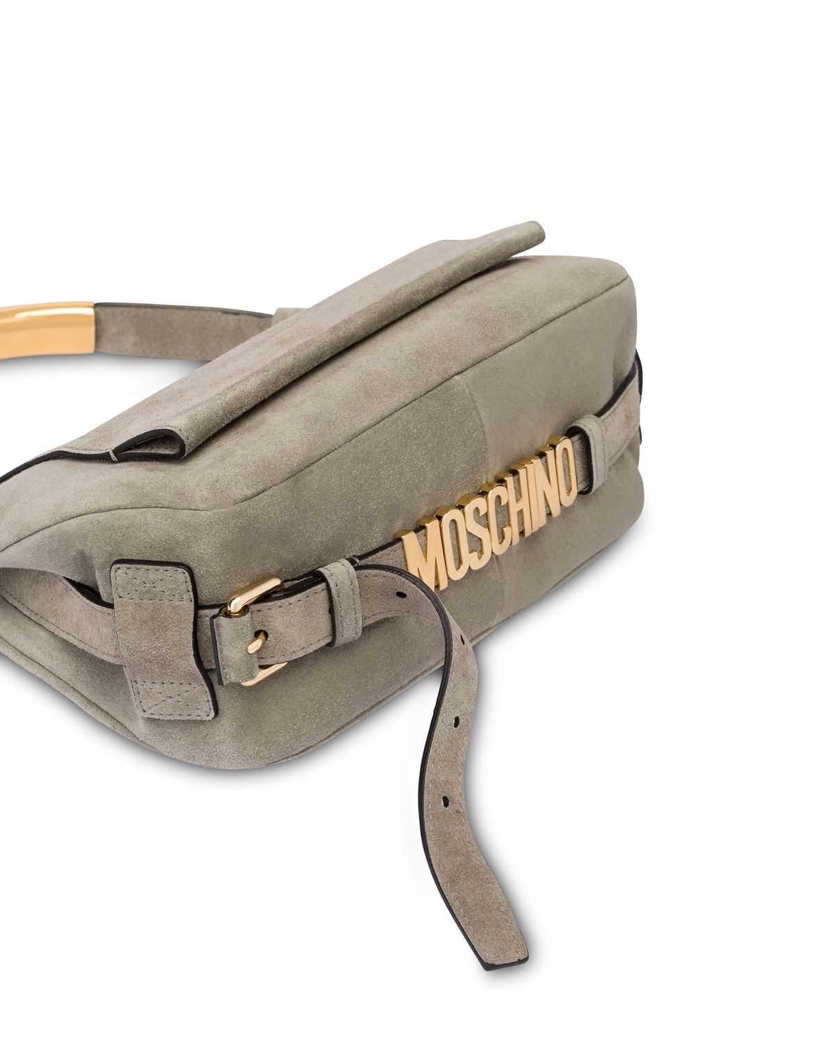 모스키노(MOSCHINO) 핸들 미 스웨이드 에센셜 숄더 백