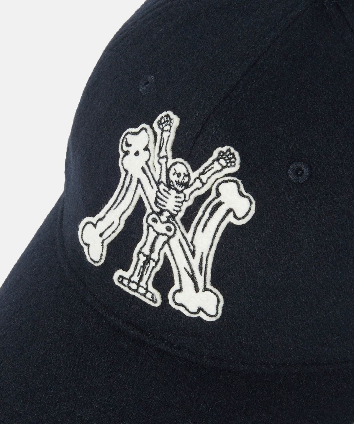 에스피오나지(ESPIONAGE) NY Skeletons Wool Ball Cap Dark Navy