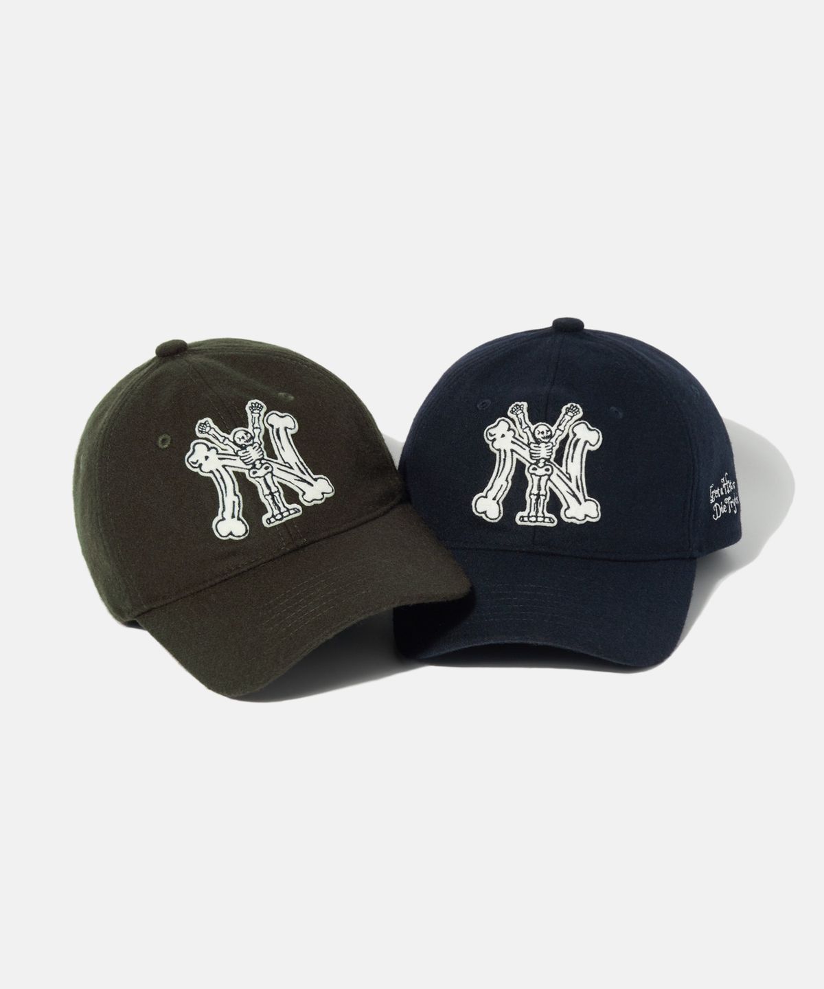 에스피오나지(ESPIONAGE) NY Skeletons Wool Ball Cap Dark Olive