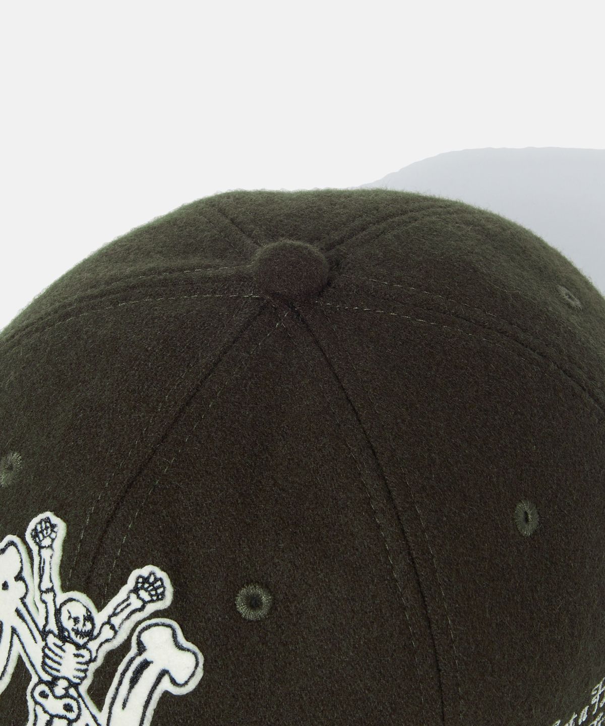 에스피오나지(ESPIONAGE) NY Skeletons Wool Ball Cap Dark Olive