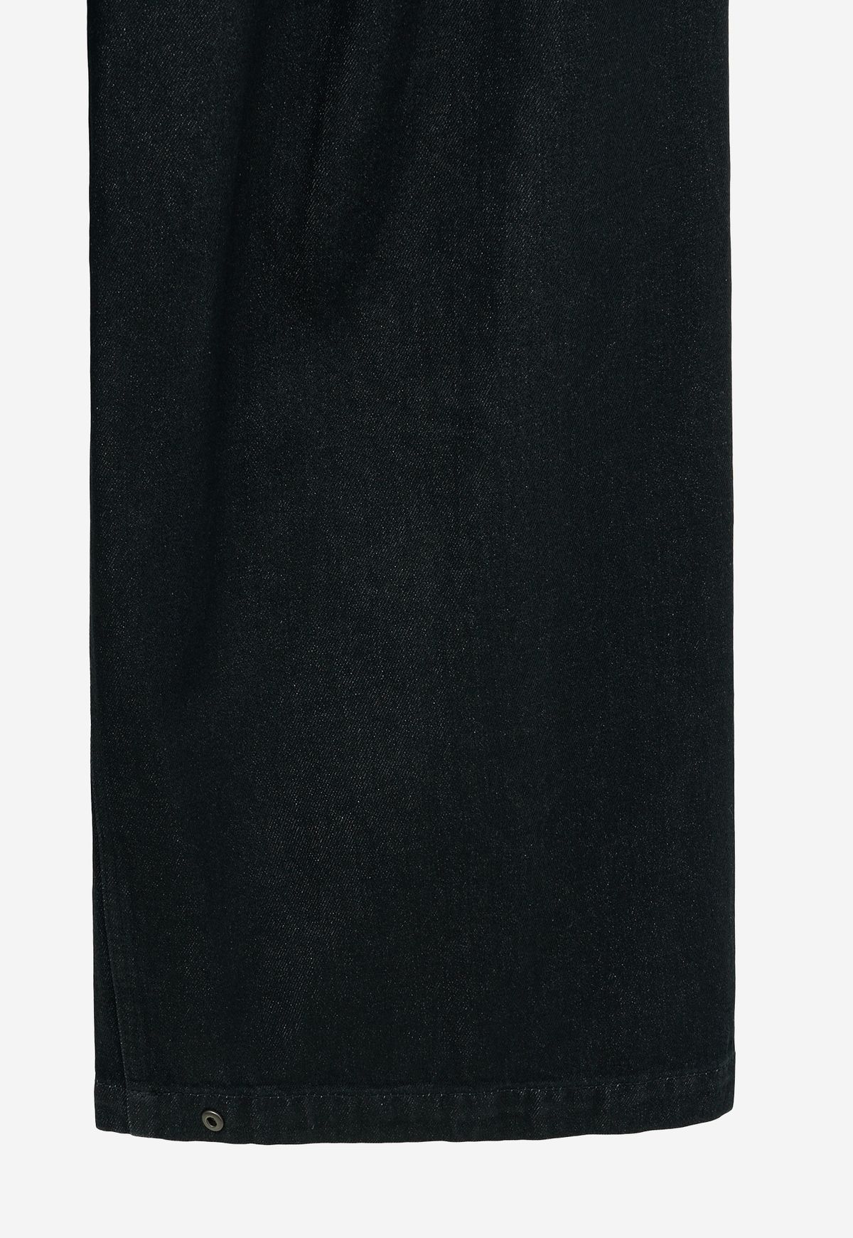 지오송지오(ZIOSONGZIO) 오일 코팅 와이드 데님 팬츠 블랙 ZH5PT535BK