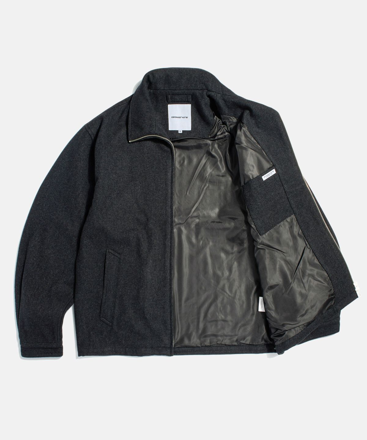 에스피오나지(ESPIONAGE) Wool Blend Track Blouson Charcoal