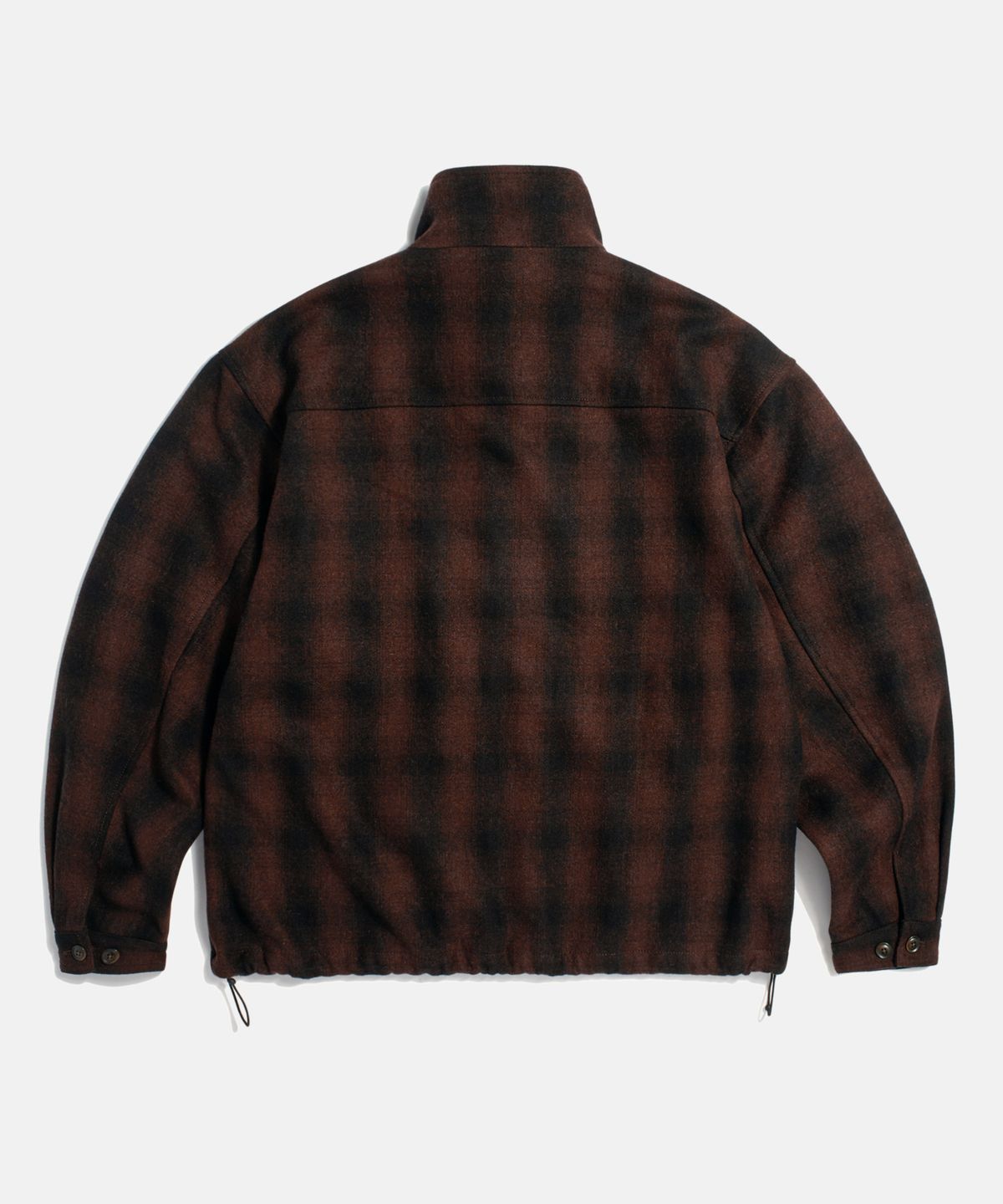 에스피오나지(ESPIONAGE) Wool Blend Plaid Track Blouson Brown