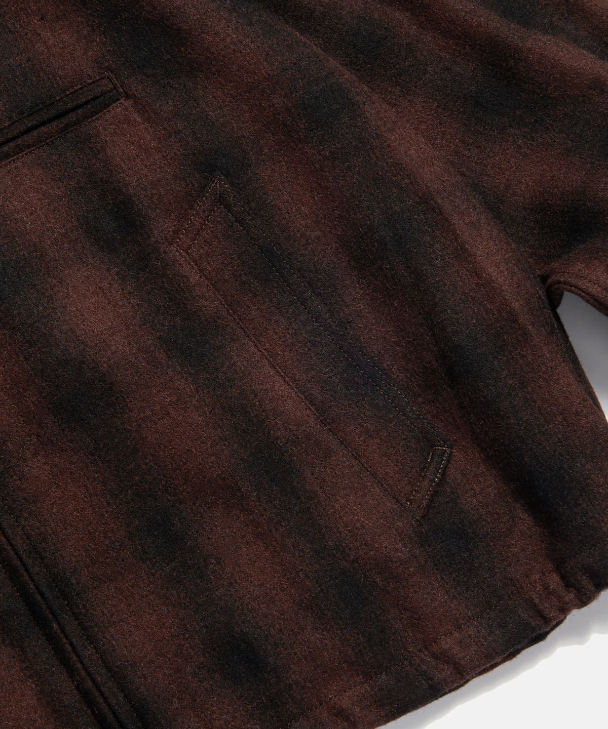 에스피오나지(ESPIONAGE) Wool Blend Plaid Track Blouson Brown