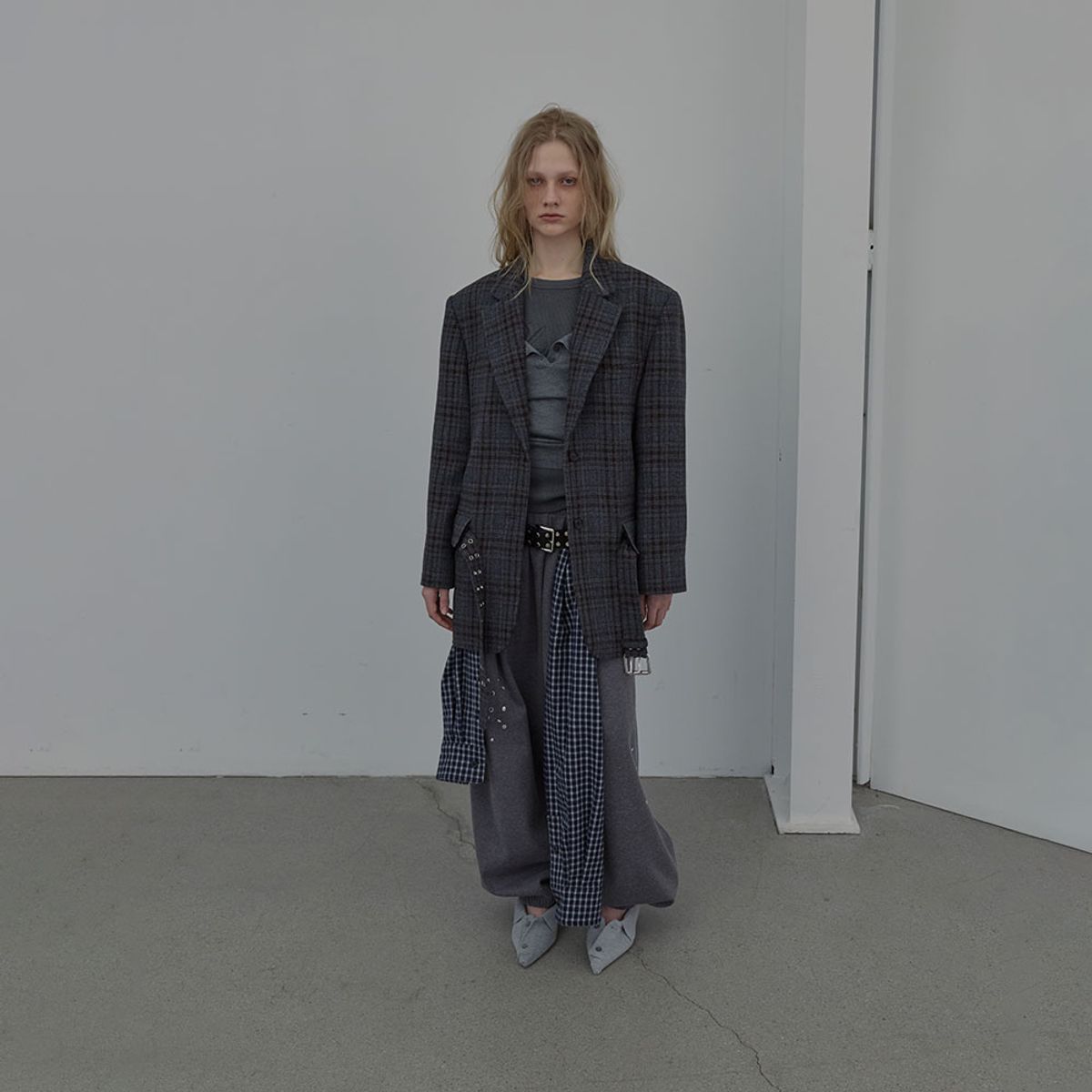 엘씨디씨티엠(LCDC™) OVERSIZED TAILORED JACKET_CHECKED (BROWN)