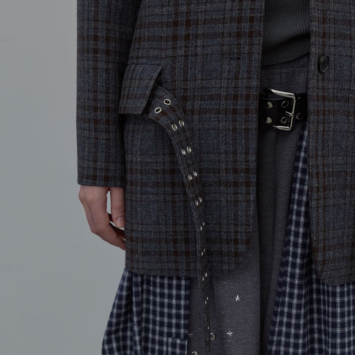 엘씨디씨티엠(LCDC™) OVERSIZED TAILORED JACKET_CHECKED (BROWN)