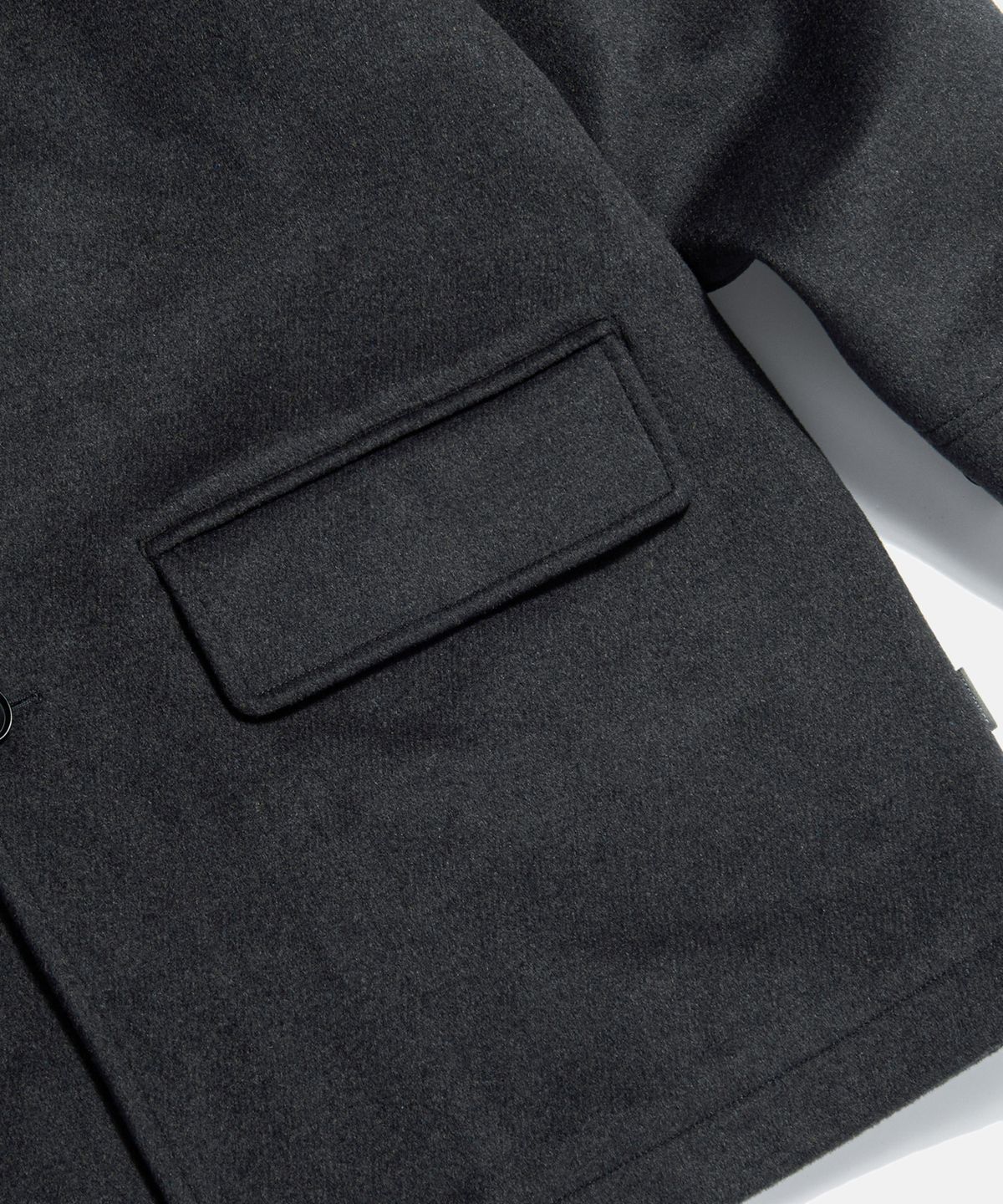 에스피오나지(ESPIONAGE) Wool Blend Car Coat Charcoal