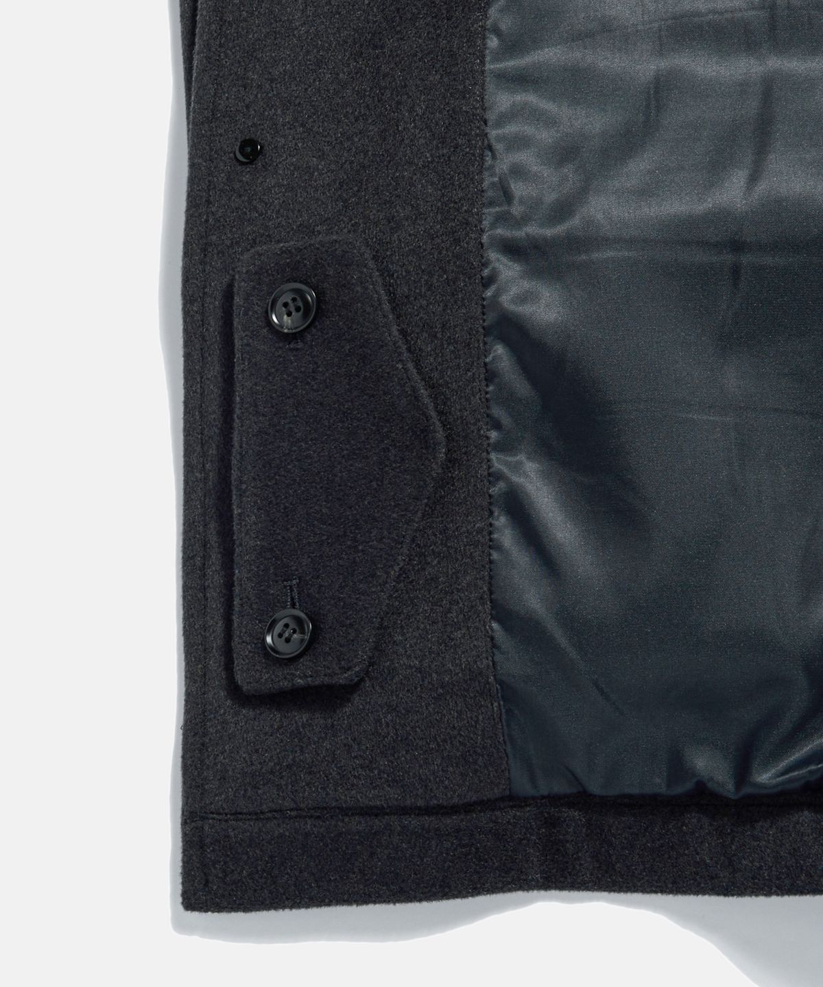 에스피오나지(ESPIONAGE) Wool Blend Car Coat Charcoal