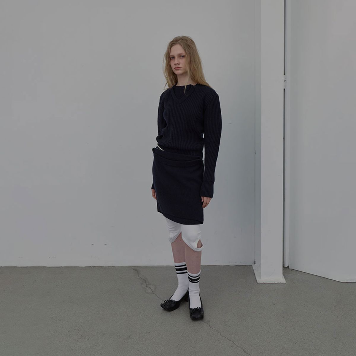 엘씨디씨티엠(LCDC™) DOUBLE LAYER PULLOVER (NAVY)