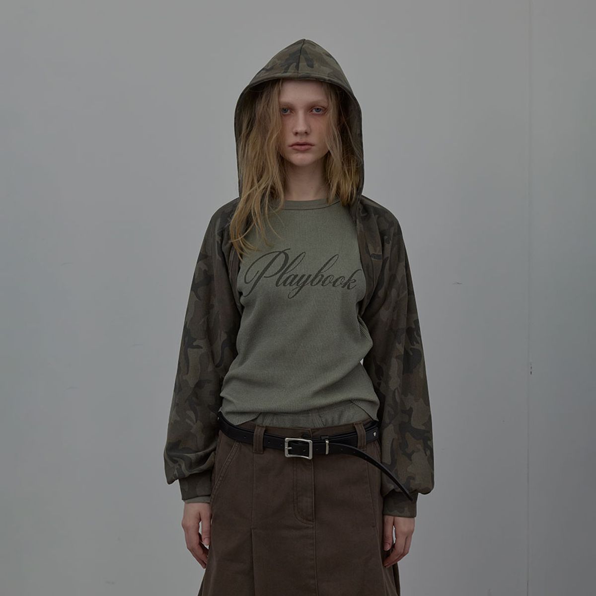 엘씨디씨티엠(LCDC™) CAMO HOODED BOLERO (DARK GREY)