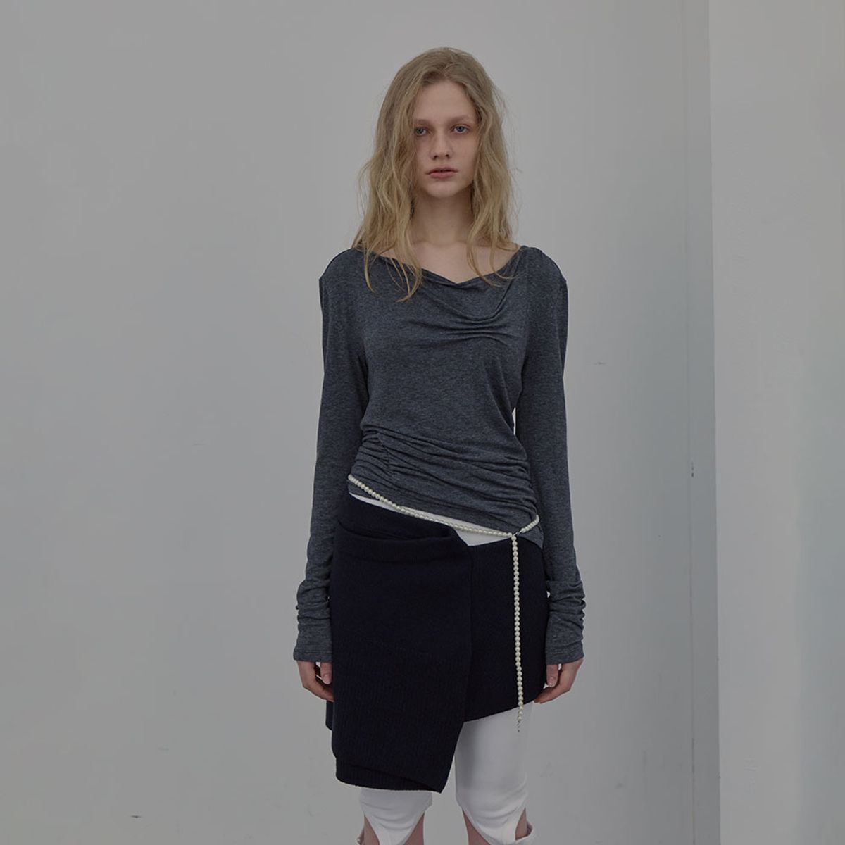 엘씨디씨티엠(LCDC™) DART-DETAIL HOODIE (MELANGE GREY)