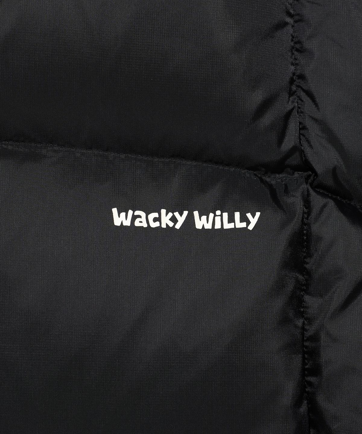 와키윌리(WACKY WILLY) 립스탑 퀼팅 다운 숏푸퍼 블랙
