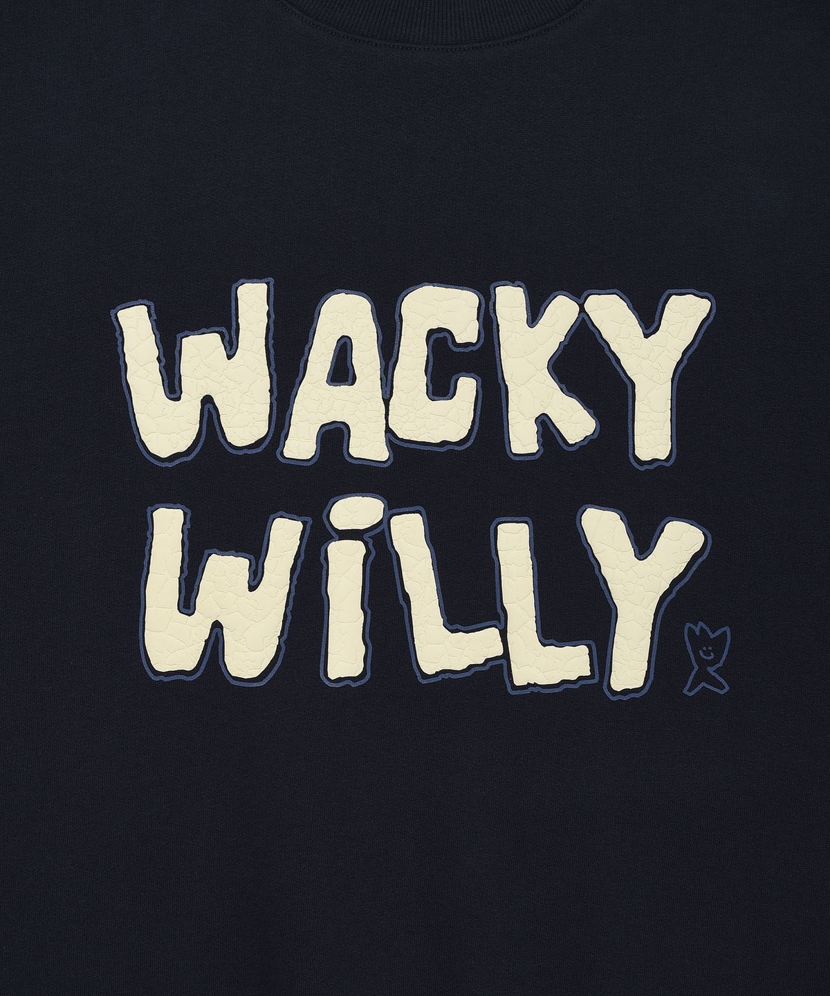 와키윌리(WACKY WILLY) 부클 자수 맨투맨 네이비