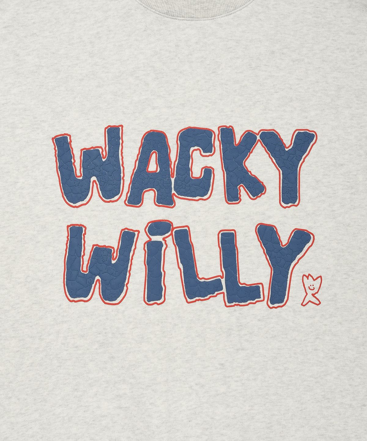 와키윌리(WACKY WILLY) 부클 자수 맨투맨 라이트 그레이