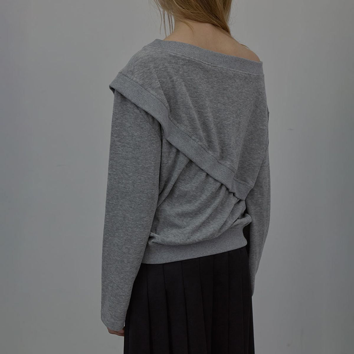 엘씨디씨티엠(LCDC™) LAYERED DETAIL JERSEY TOP (MELANGE GREY)