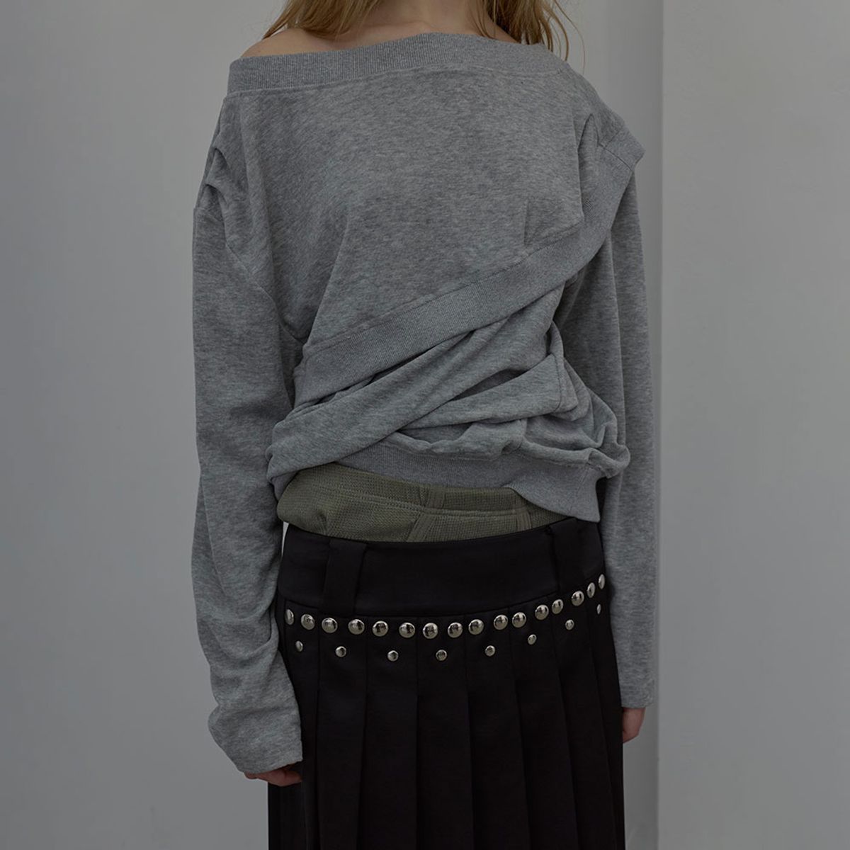 엘씨디씨티엠(LCDC™) LAYERED DETAIL JERSEY TOP (MELANGE GREY)