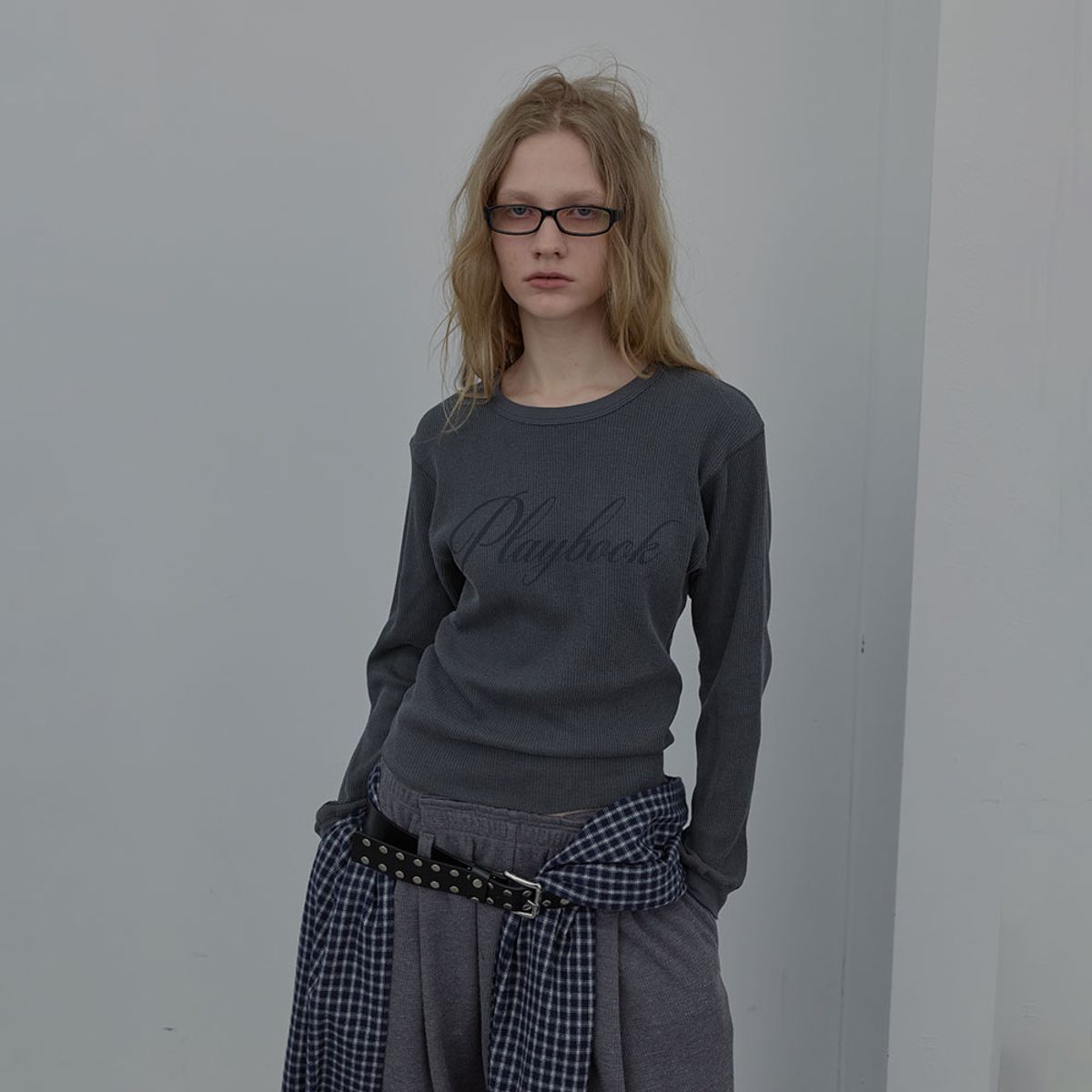 엘씨디씨티엠(LCDC™) PLAYBOOK WAFFLE T-SHIRT (GREY)