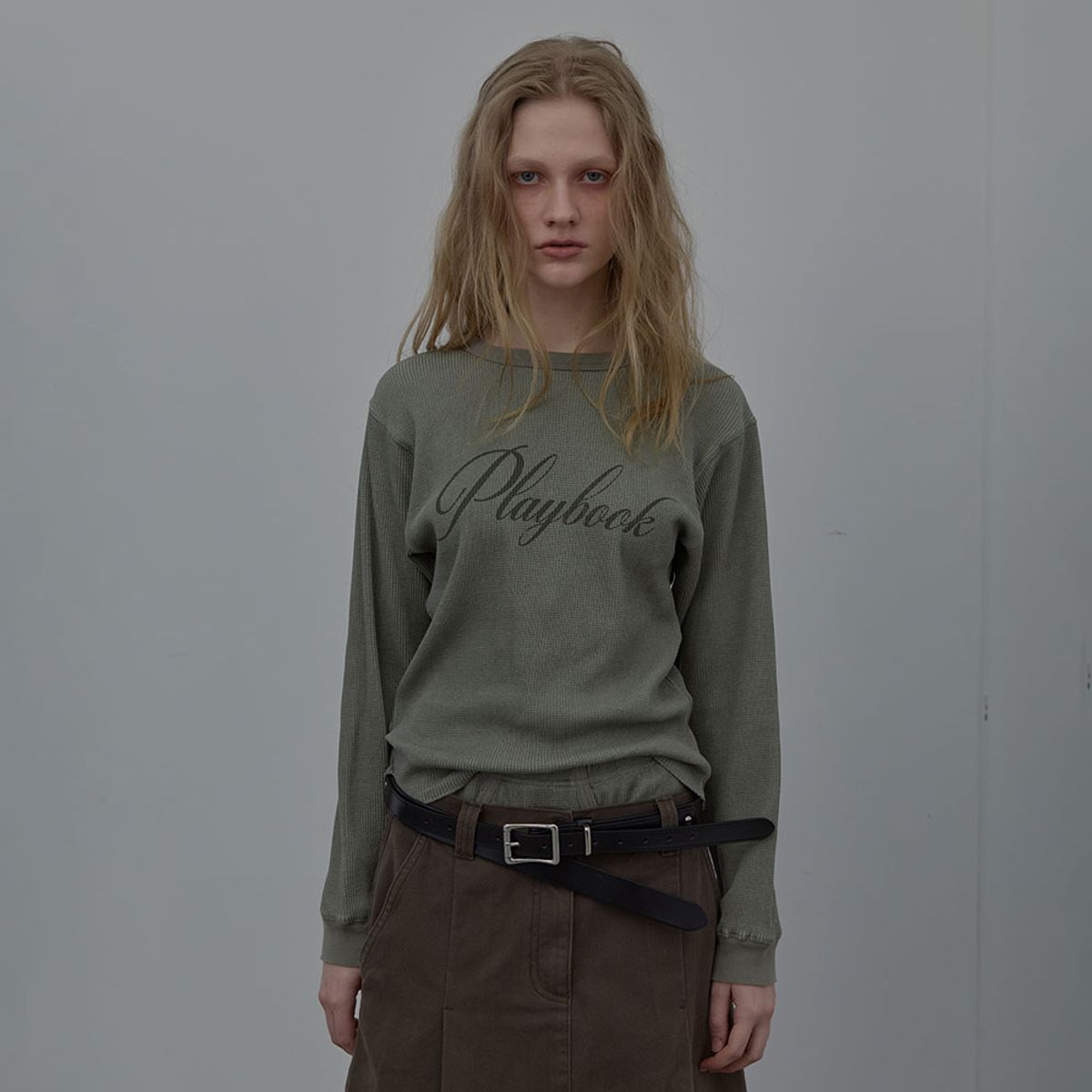 엘씨디씨티엠(LCDC™) PLAYBOOK WAFFLE T-SHIRT (KHAKI)