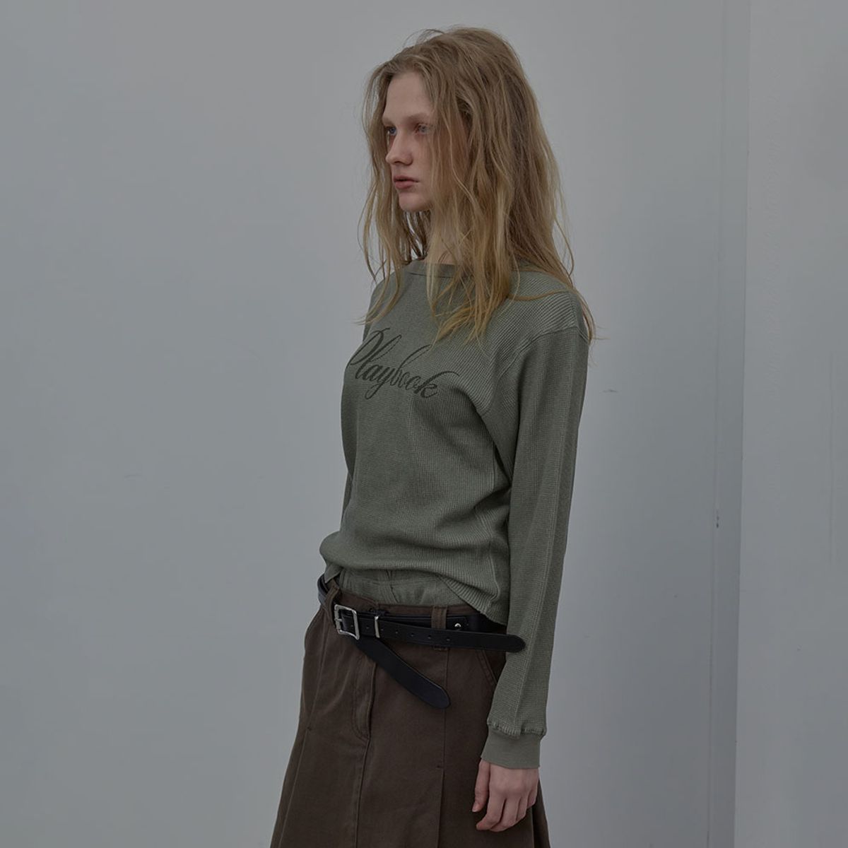 엘씨디씨티엠(LCDC™) PLAYBOOK WAFFLE T-SHIRT (KHAKI)