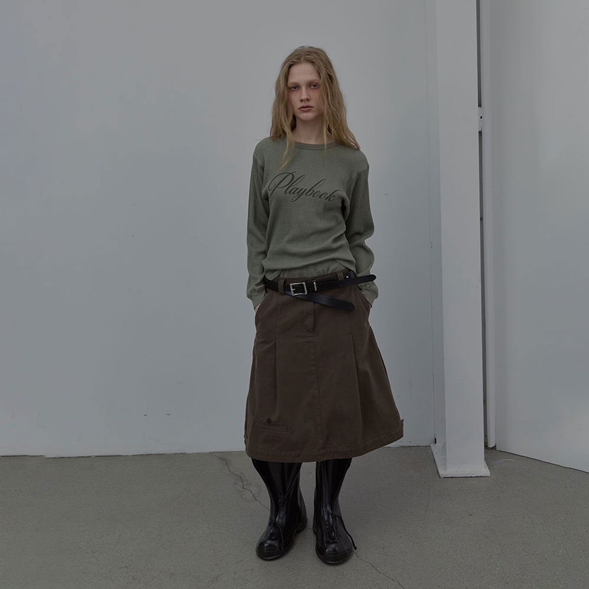 엘씨디씨티엠(LCDC™) PLAYBOOK WAFFLE T-SHIRT (KHAKI)