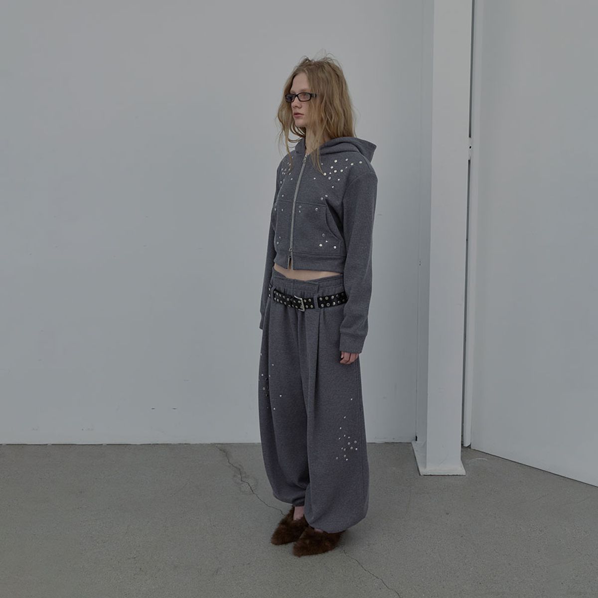 엘씨디씨티엠(LCDC™) SPARKLE WAFFLE PANTS (MELANGE GREY)