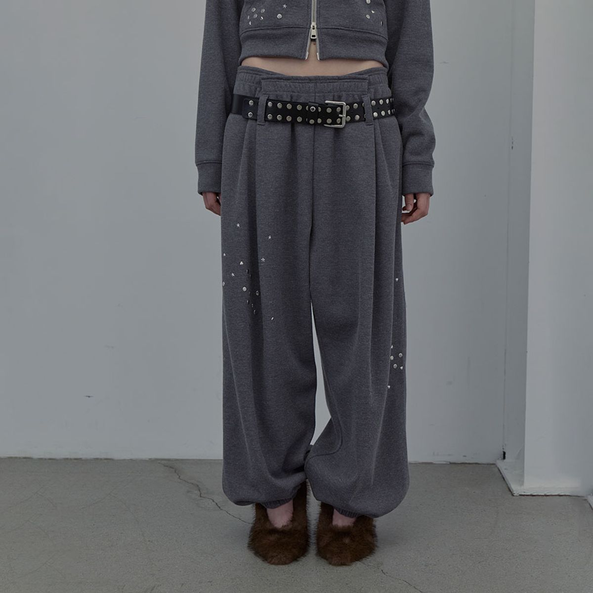 엘씨디씨티엠(LCDC™) SPARKLE WAFFLE PANTS (MELANGE GREY)