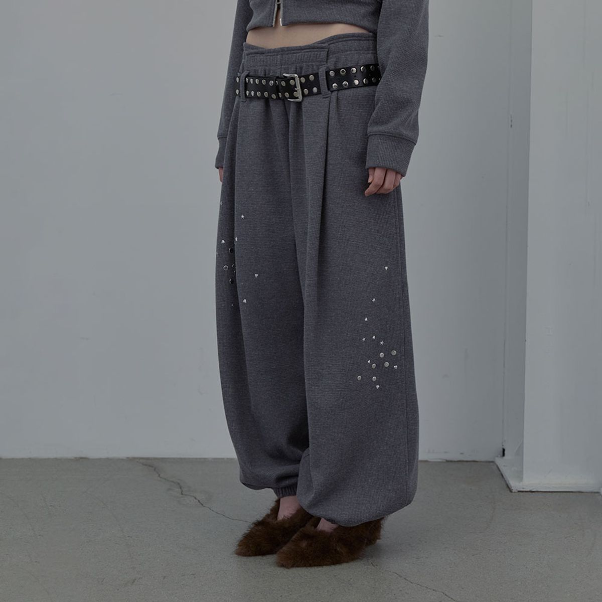 엘씨디씨티엠(LCDC™) SPARKLE WAFFLE PANTS (MELANGE GREY)