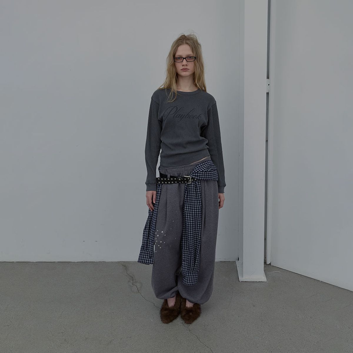엘씨디씨티엠(LCDC™) SPARKLE WAFFLE PANTS (MELANGE GREY)
