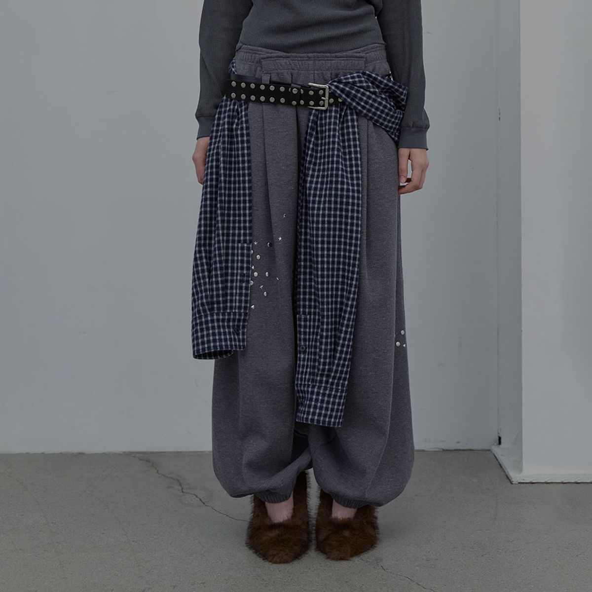 엘씨디씨티엠(LCDC™) SPARKLE WAFFLE PANTS (MELANGE GREY)
