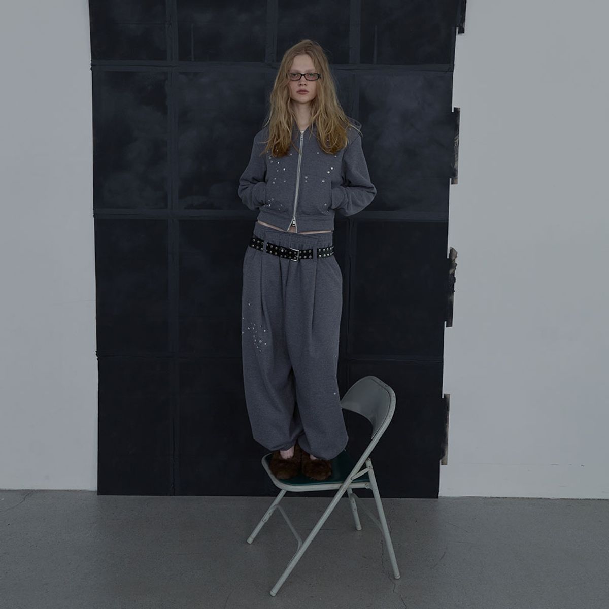 엘씨디씨티엠(LCDC™) SPARKLE WAFFLE PANTS (MELANGE GREY)