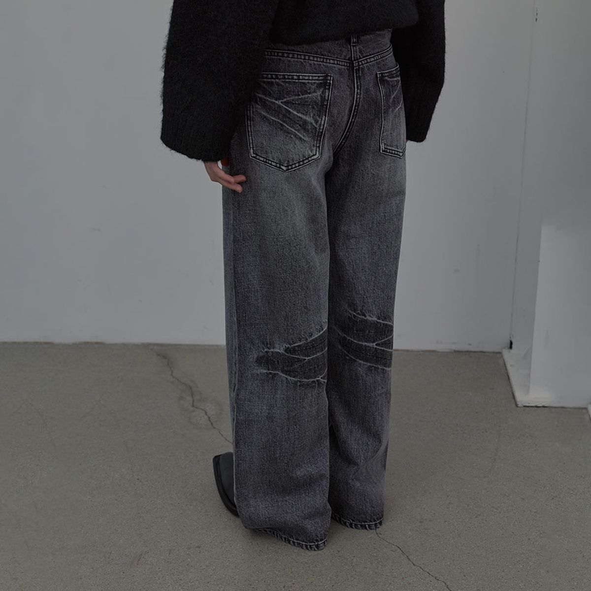 엘씨디씨티엠(LCDC™) WIDE-LEG WASHED DENIM (BLACK)