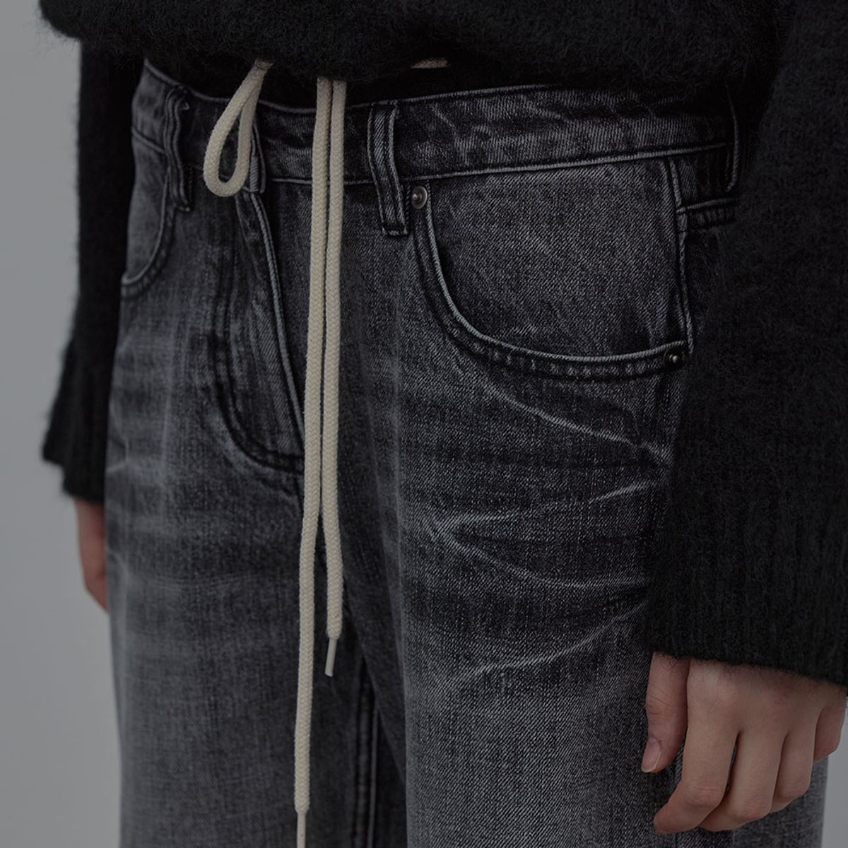 엘씨디씨티엠(LCDC™) WIDE-LEG WASHED DENIM (BLACK)