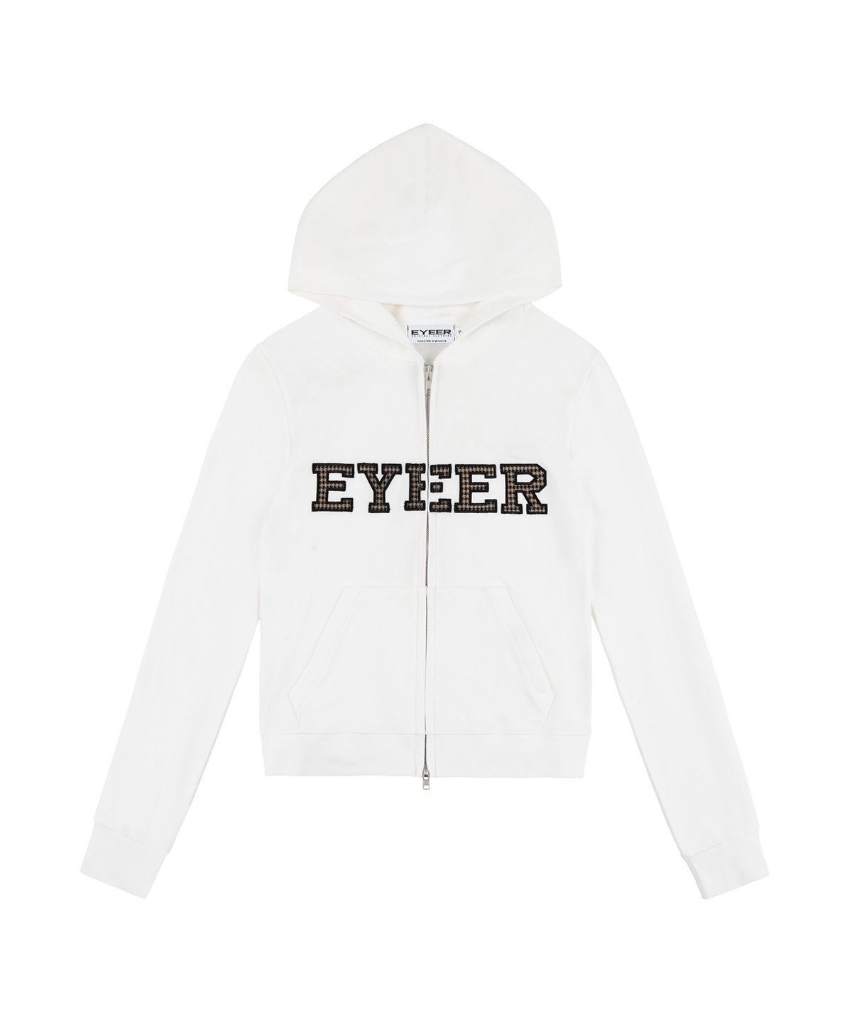 이와이이알(EYEER) Patch Logo Slim Hooded Zip-up - White