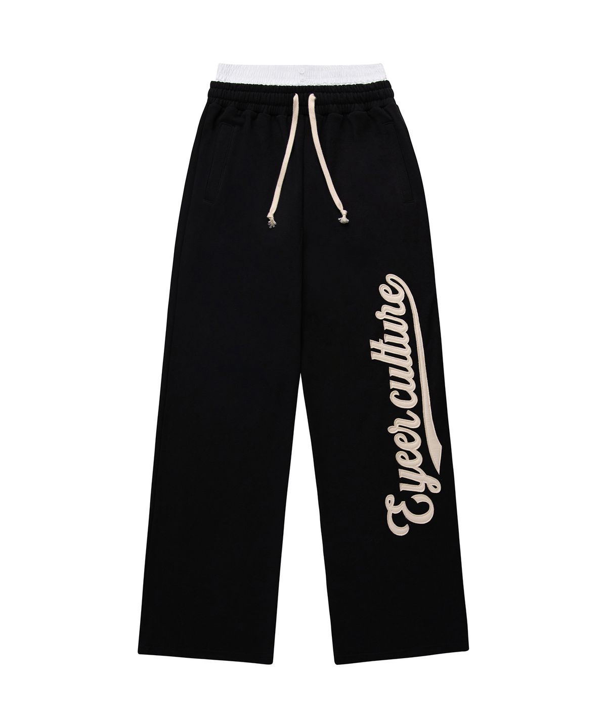 이와이이알(EYEER) Script Logo Layerd Sweatpants - Black