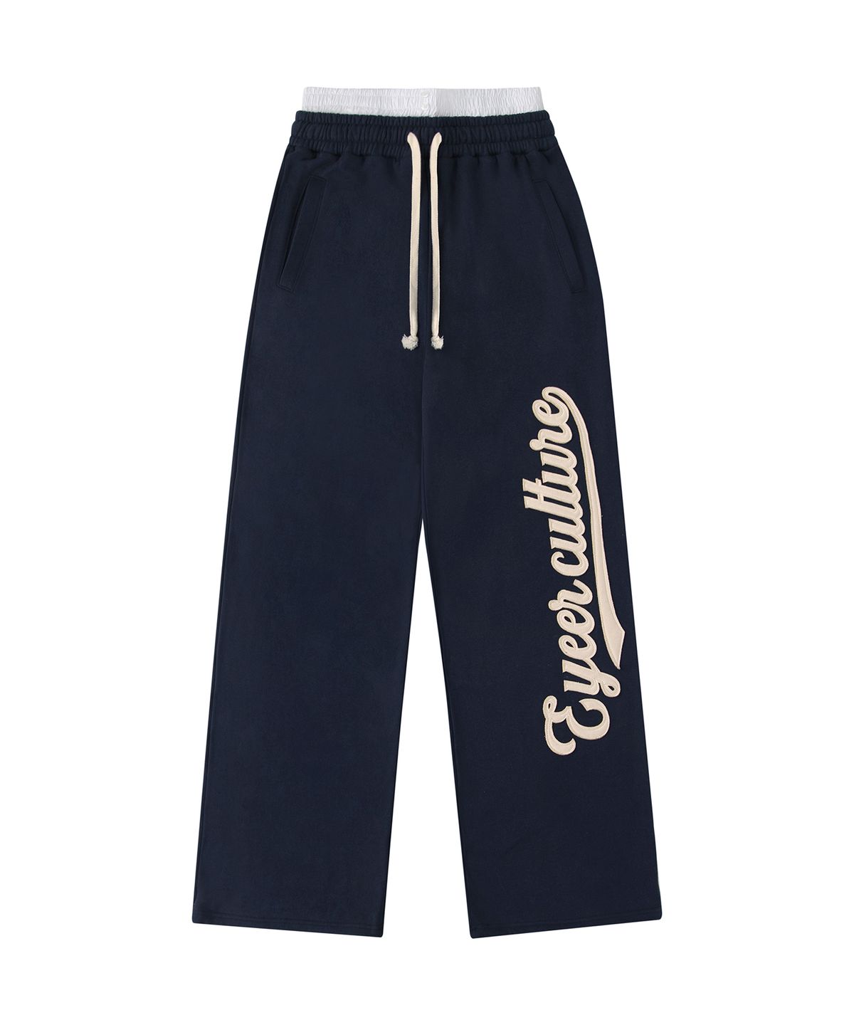 이와이이알(EYEER) Script Logo Layerd Sweatpants - Navy