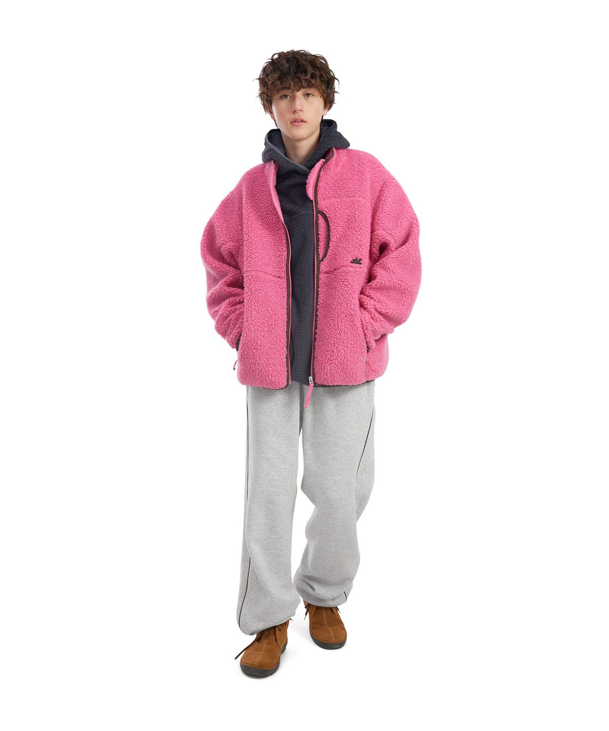 썬러브투어(SUNLOVETOUR) Kumo Sherpa Fleece Jacket Heather Grey