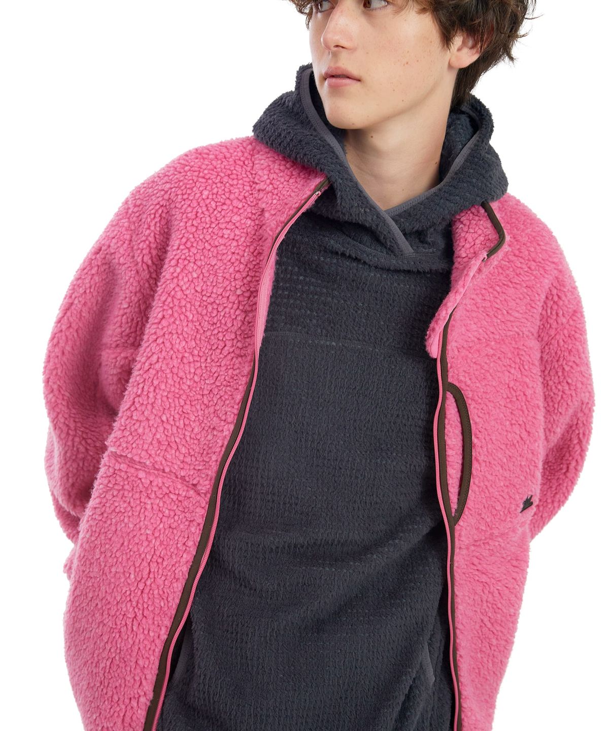 썬러브투어(SUNLOVETOUR) Kumo Sherpa Fleece Jacket Heather Pink