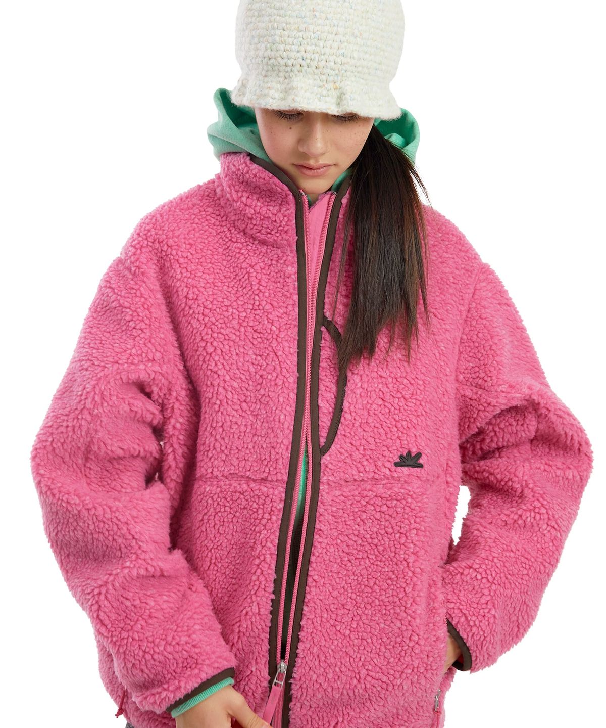 썬러브투어(SUNLOVETOUR) Kumo Sherpa Fleece Jacket Heather Pink
